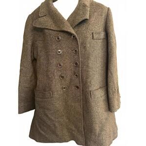 Vintage Dee Dee Deb Black & White Herringbone Coat M